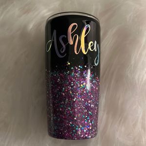 Ashley 💜 Custom Chunky Glitter Ombre' 20oz Tumbler Purple